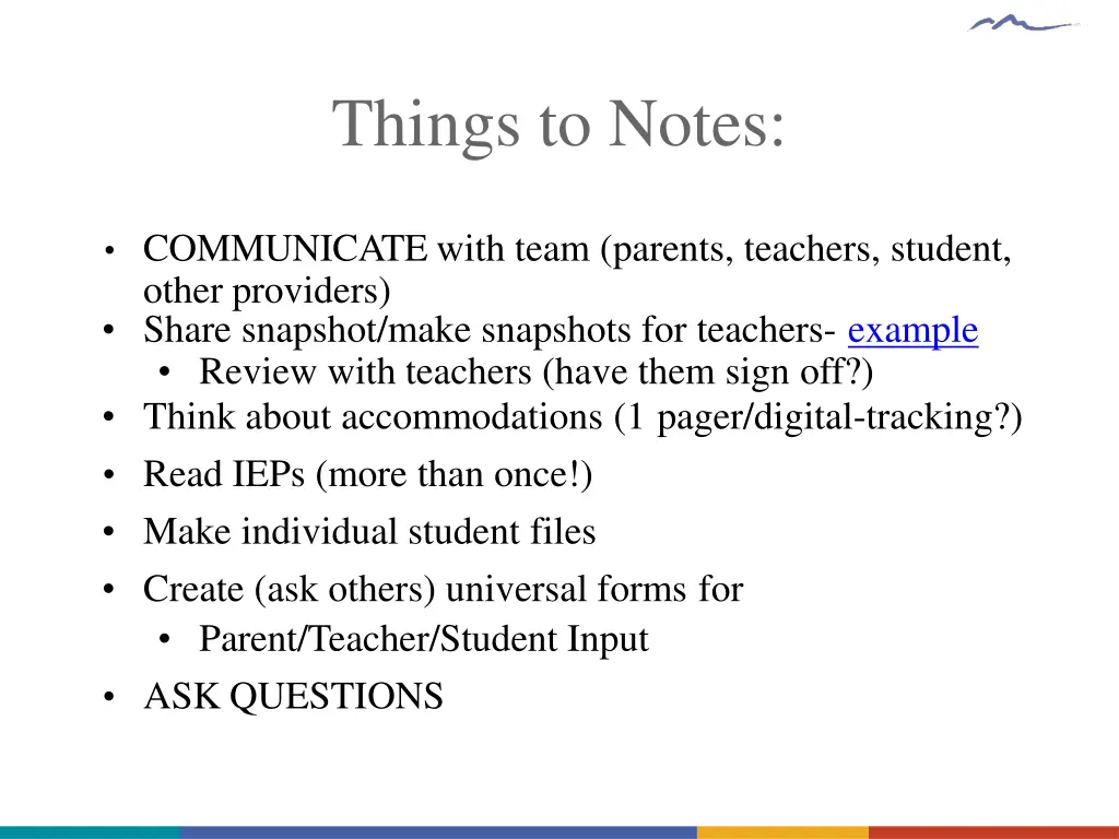 things to notes