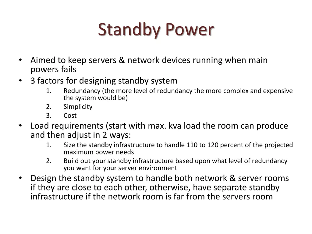 standby power