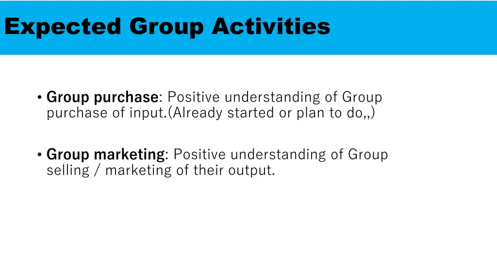 expected group activities