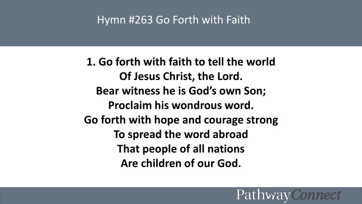 hymn 263 go forth with faith