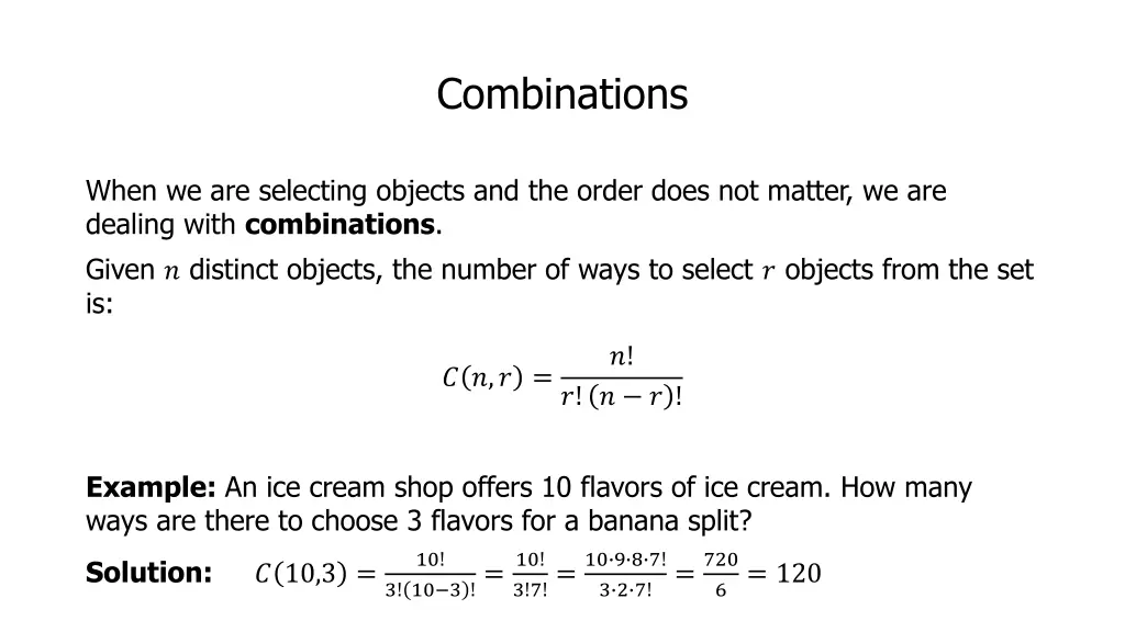 combinations