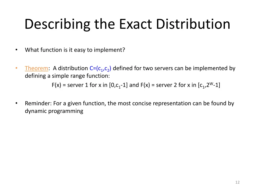 describing the exact distribution