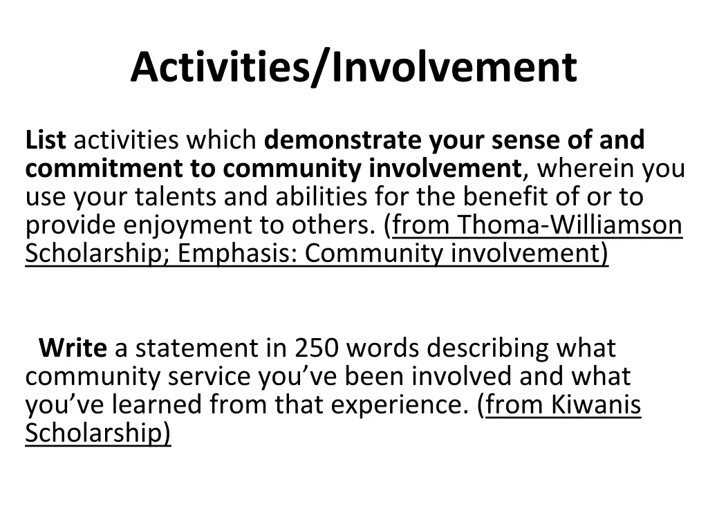 activities involvement