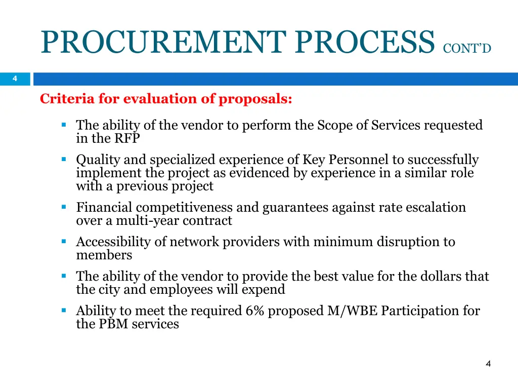 procurement process cont d