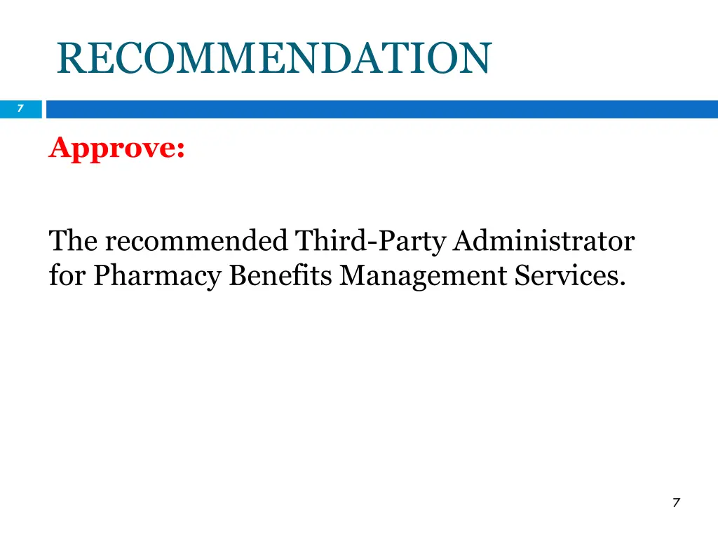 recommendation