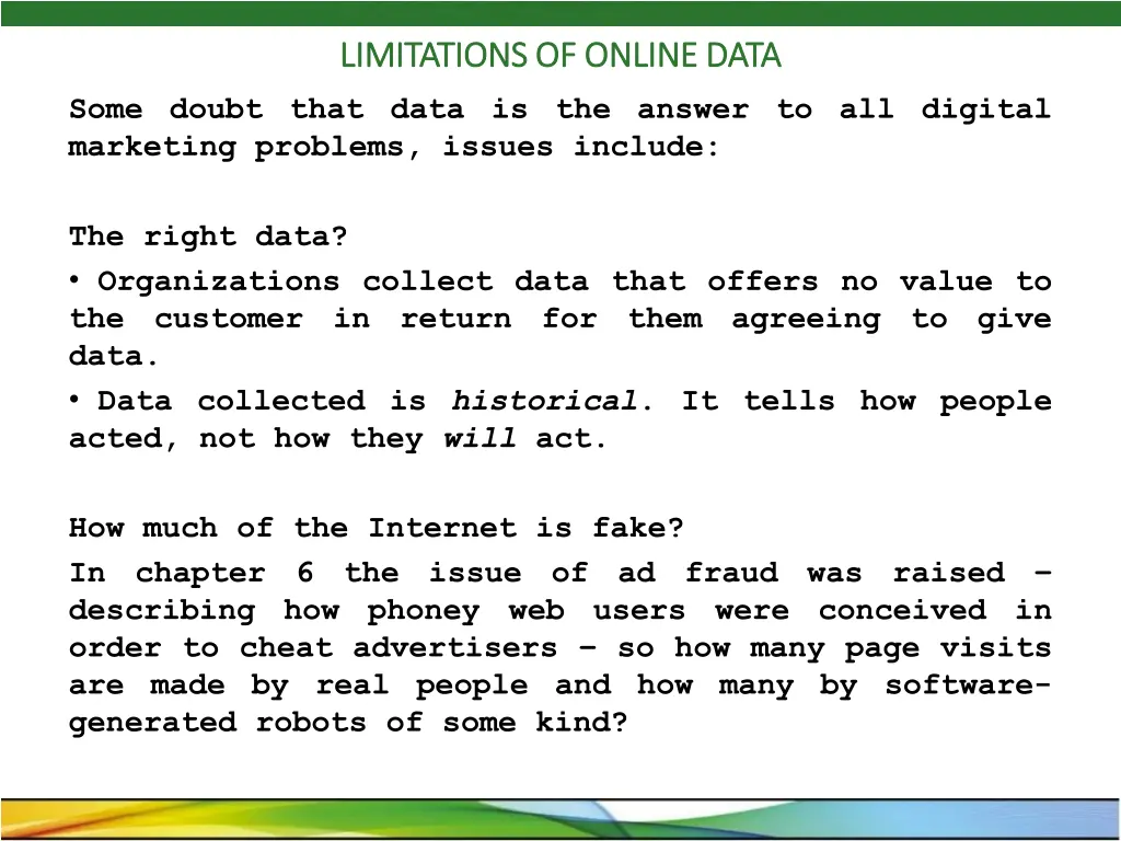 limitations of online data limitations of online
