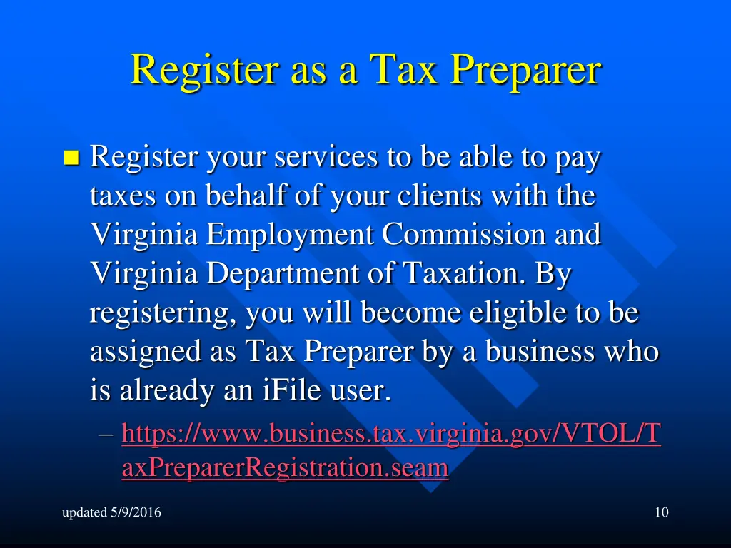 register as a tax preparer