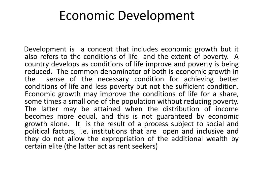 economic development
