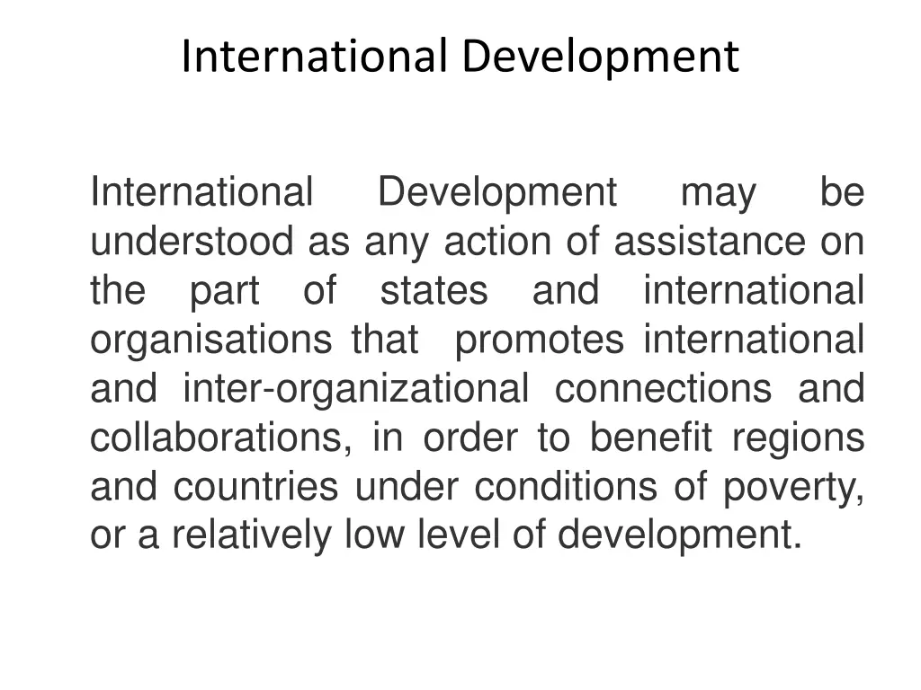 international development