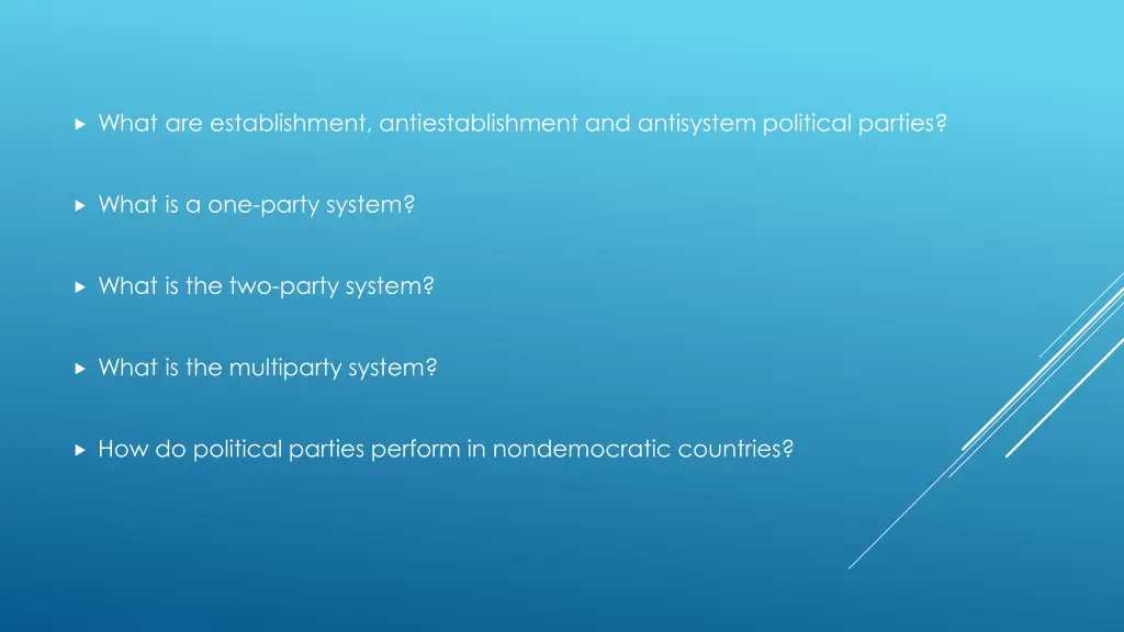 what are establishment antiestablishment