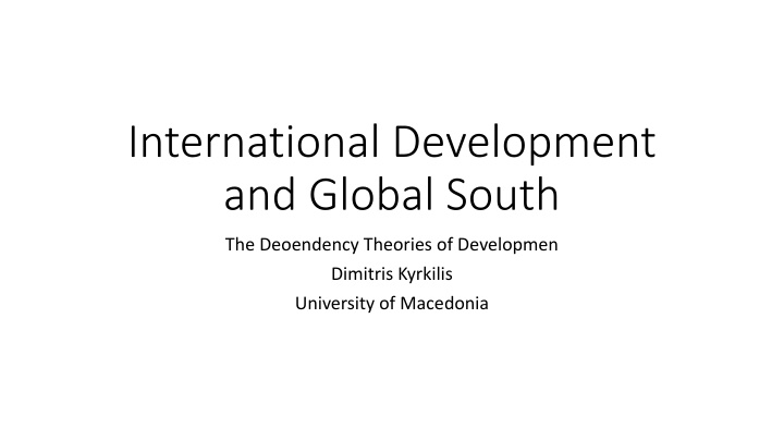 international development and global south