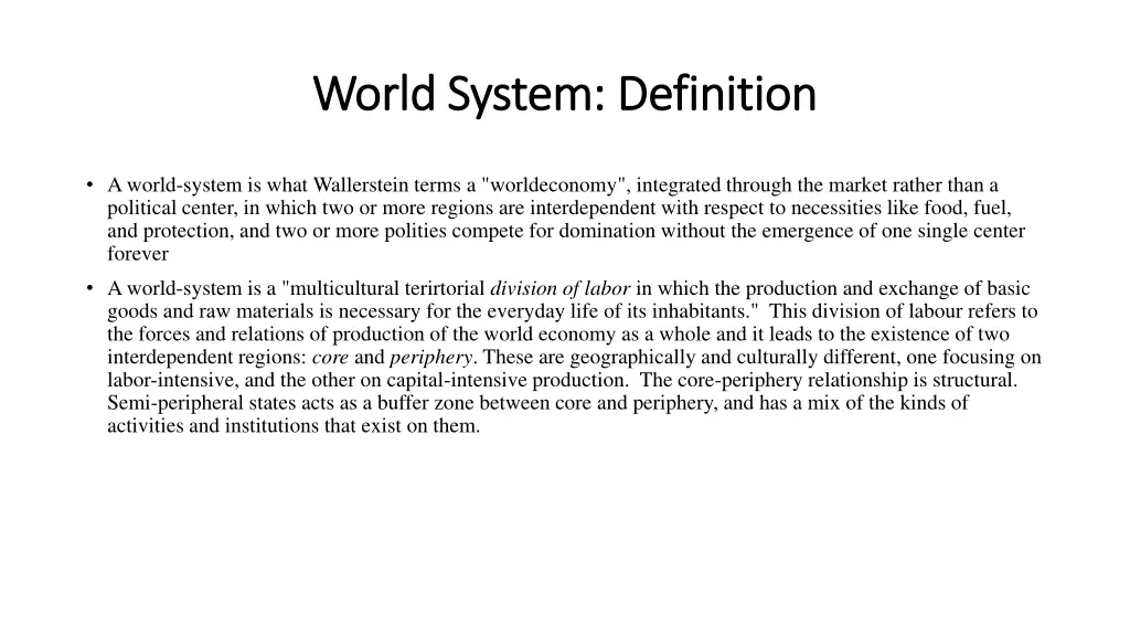 world system definition world system definition