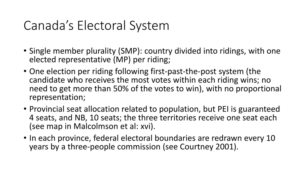 canada s electoral system