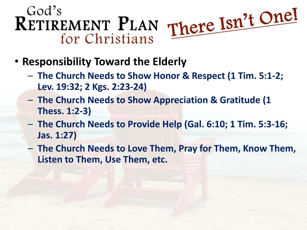 responsibility toward the elderly the church
