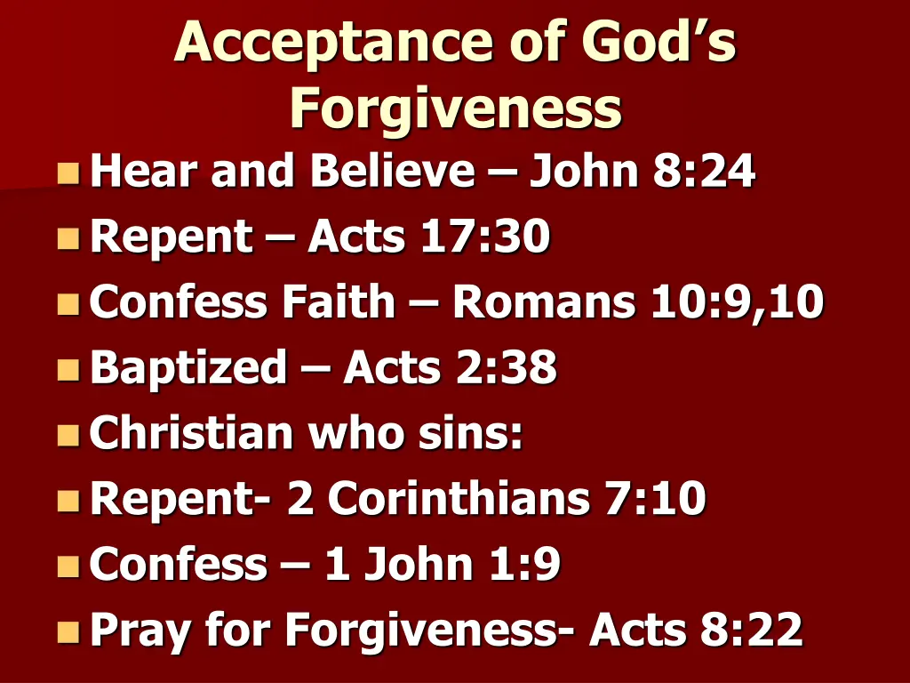 acceptance of god s forgiveness hear and believe
