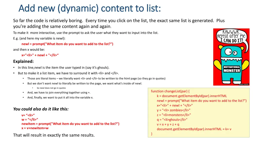 add new dynamic content to list add new dynamic