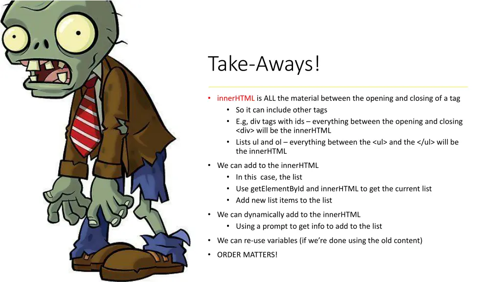 take aways