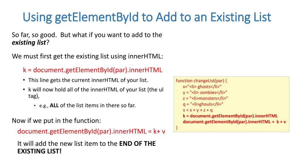 using using getelementbyid getelementbyid