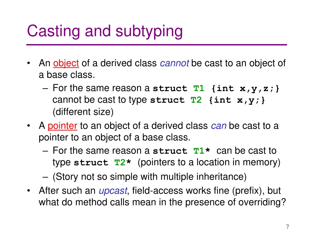 casting and subtyping