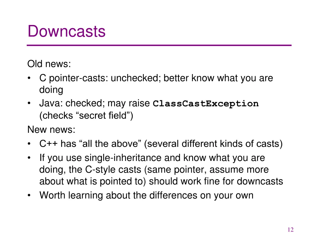 downcasts