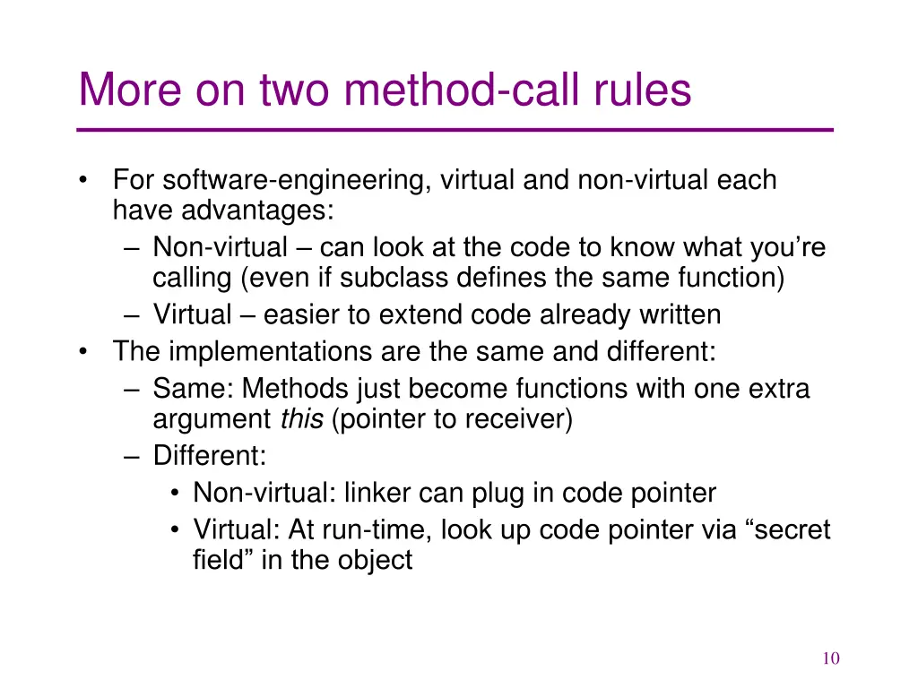 more on two method call rules