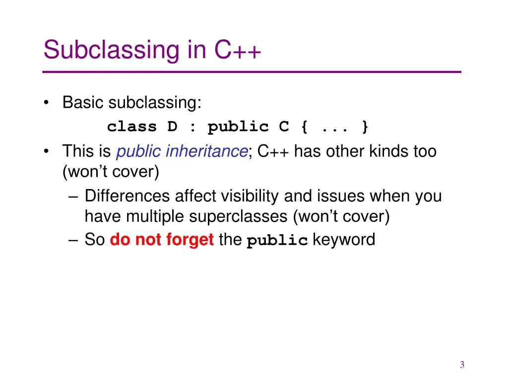 subclassing in c