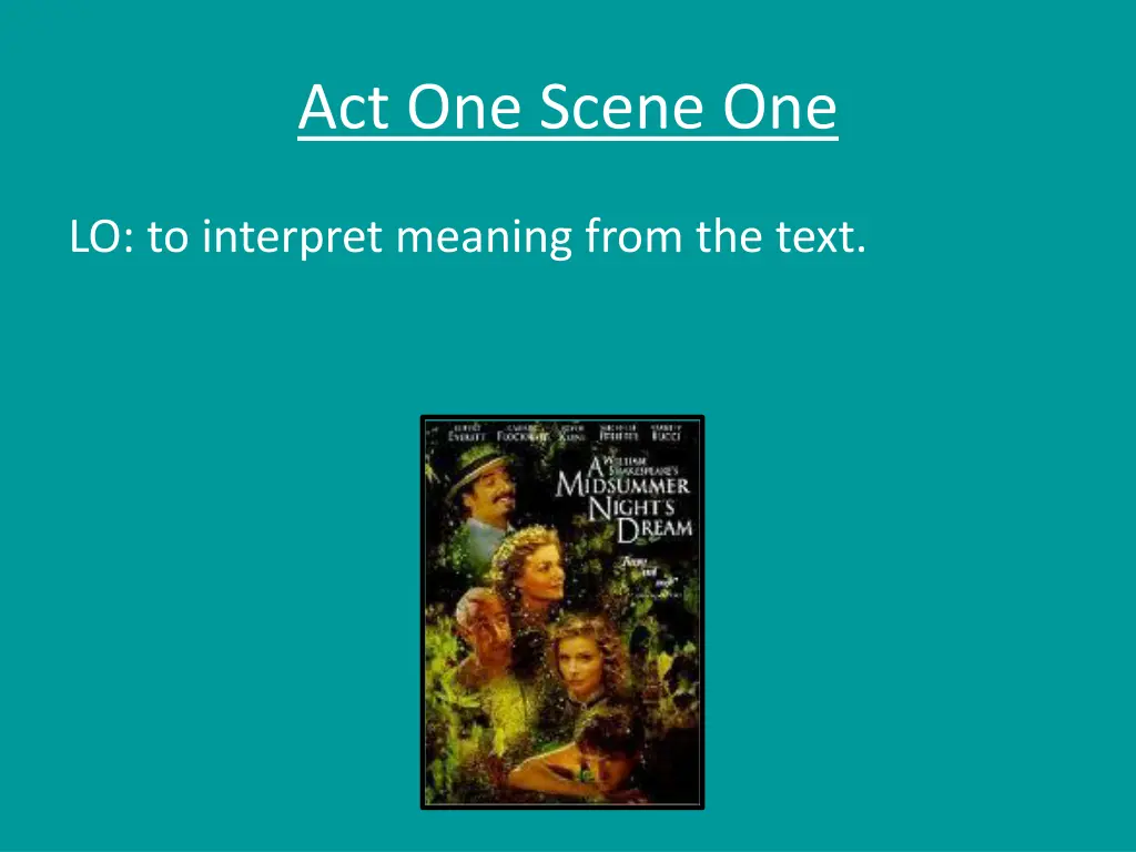 act one scene one