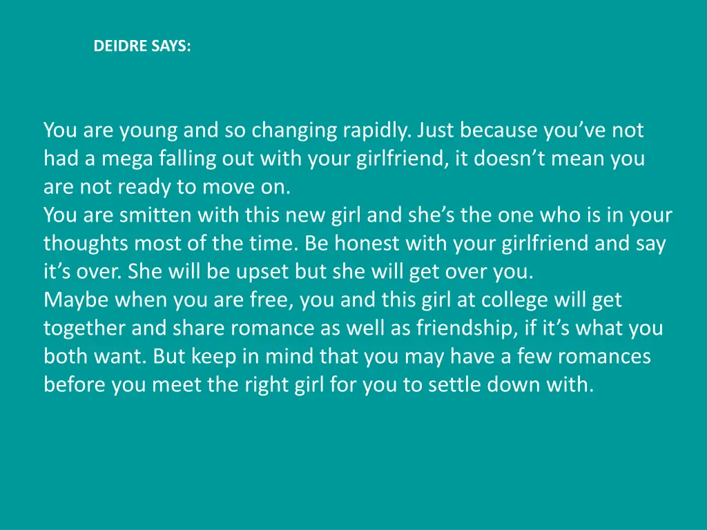 deidre says