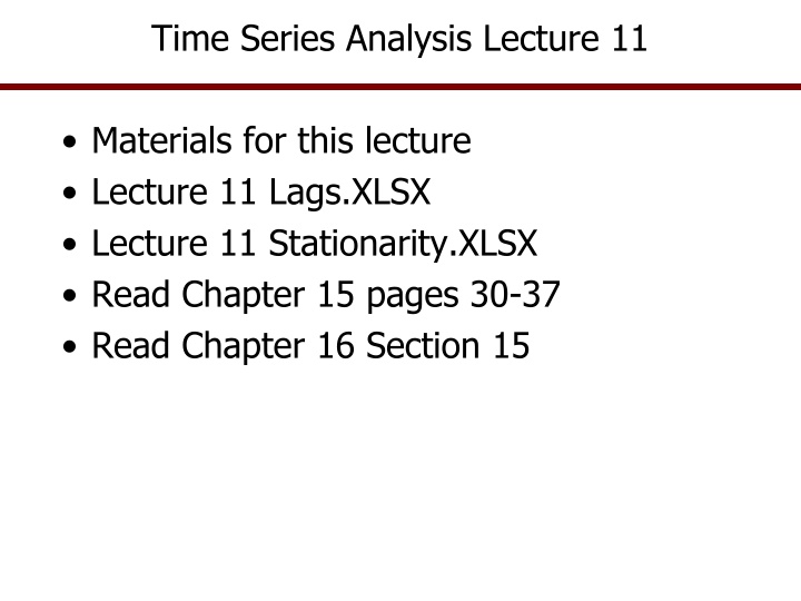 time series analysis lecture 11