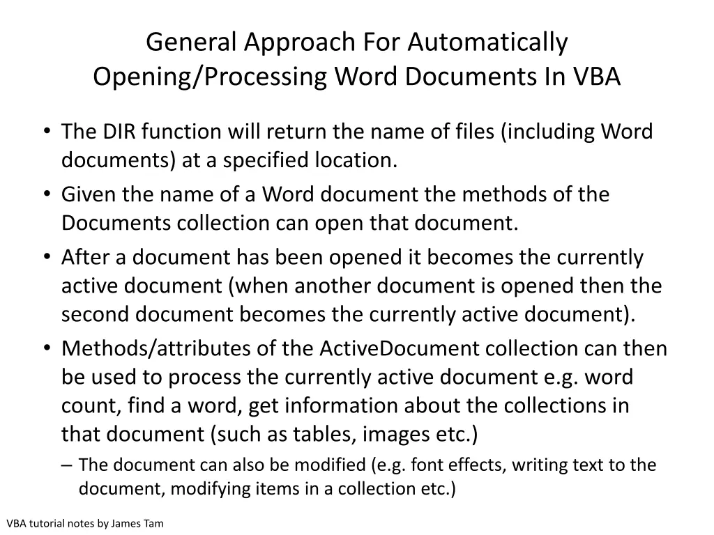 general approach for automatically opening