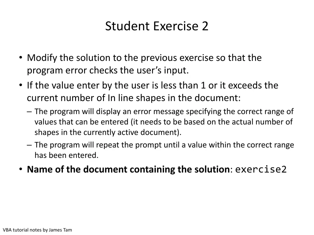 student exercise 2