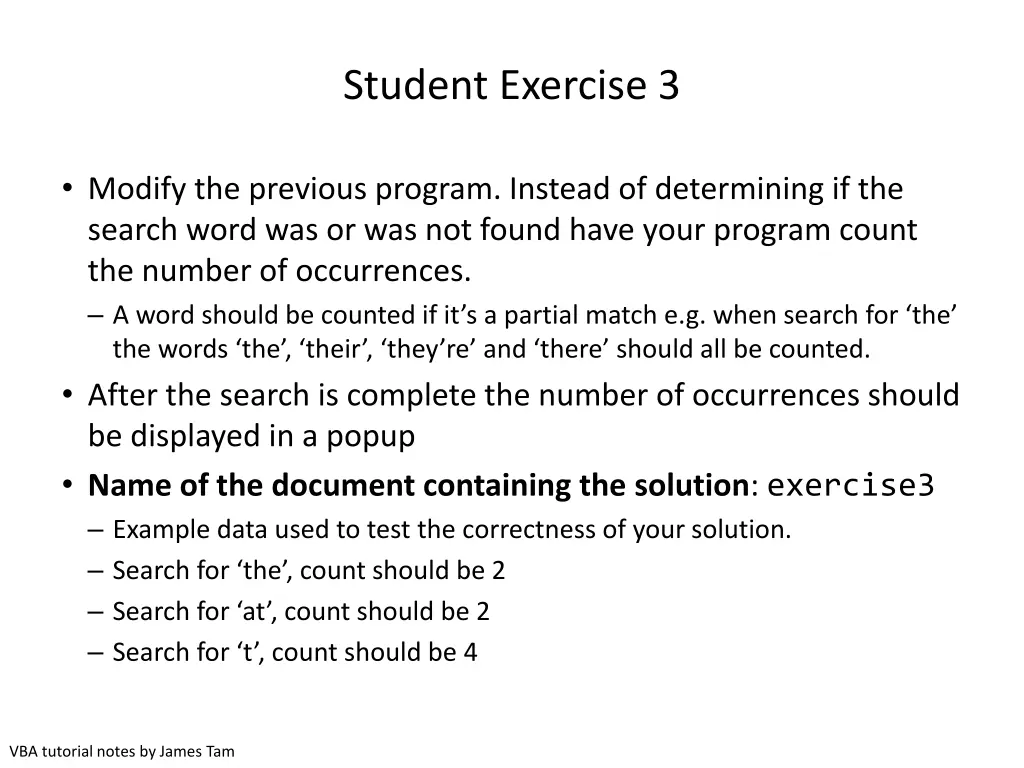 student exercise 3