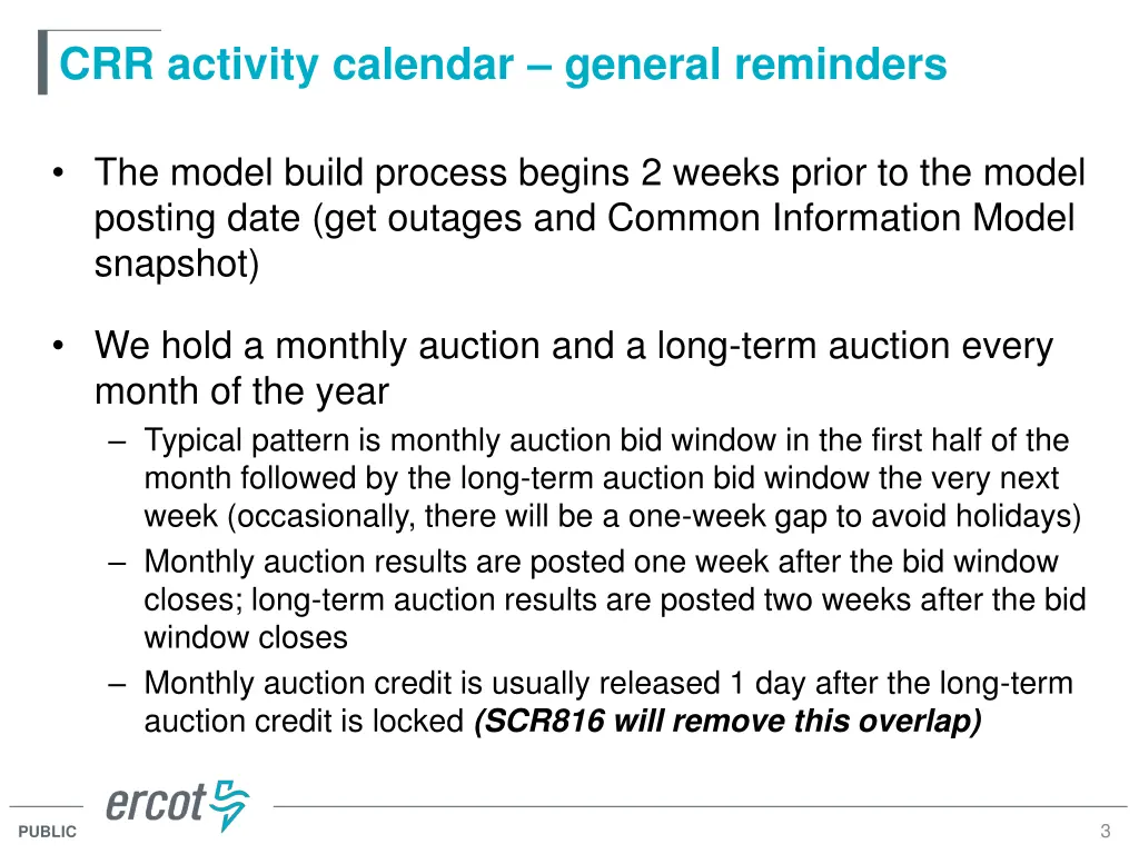 crr activity calendar general reminders
