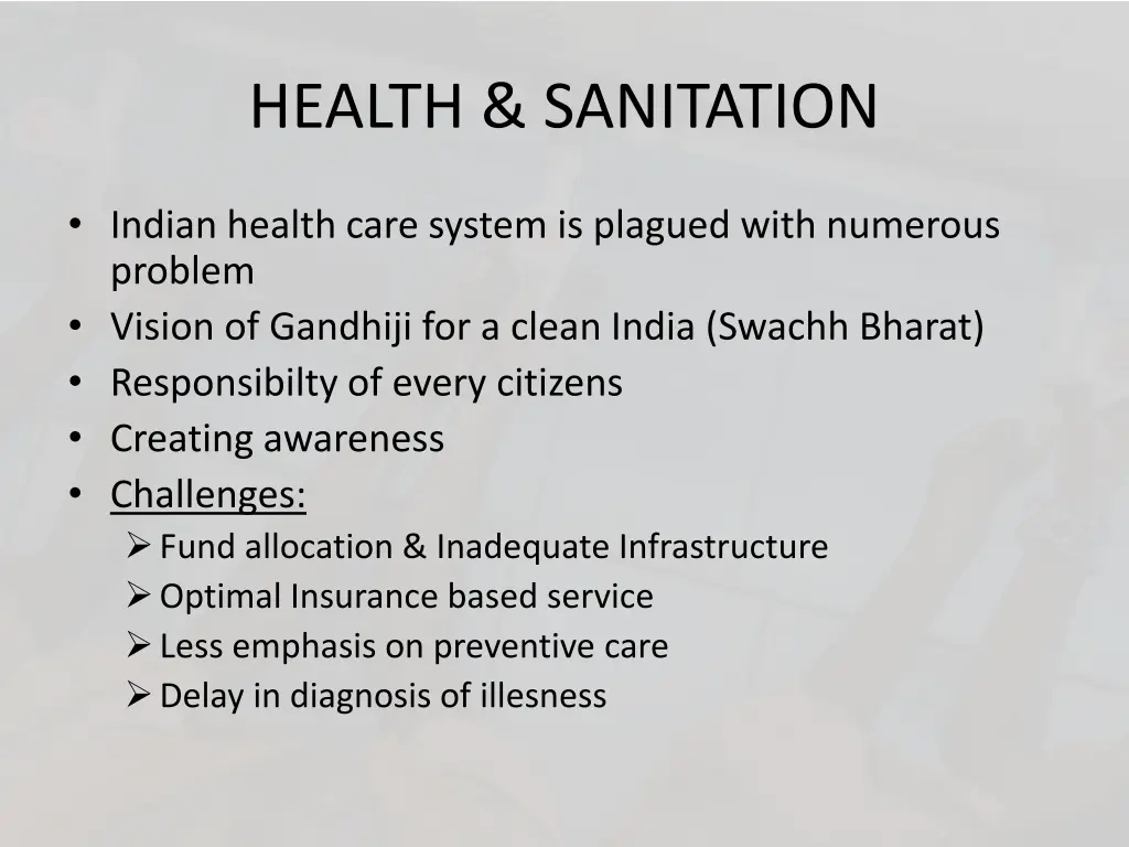 health sanitation