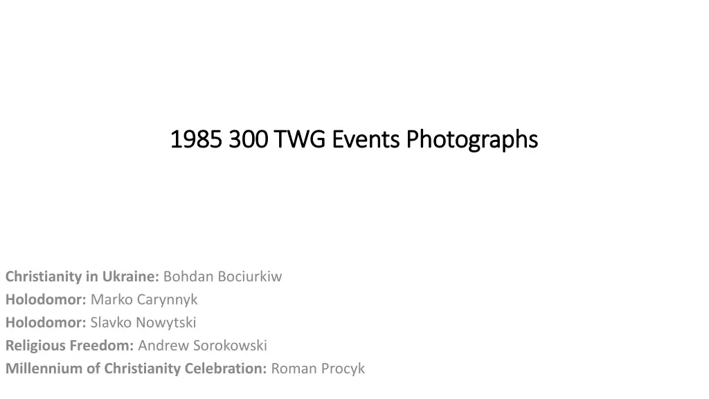 1985 300 twg events photographs 1985