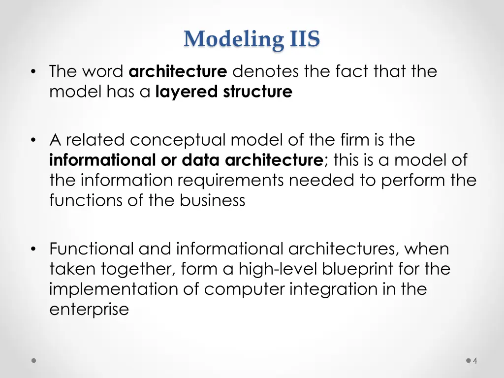 modeling iis 1
