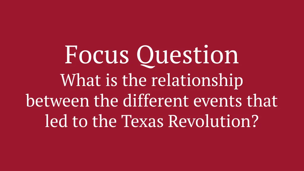 focus question what is the relationship between