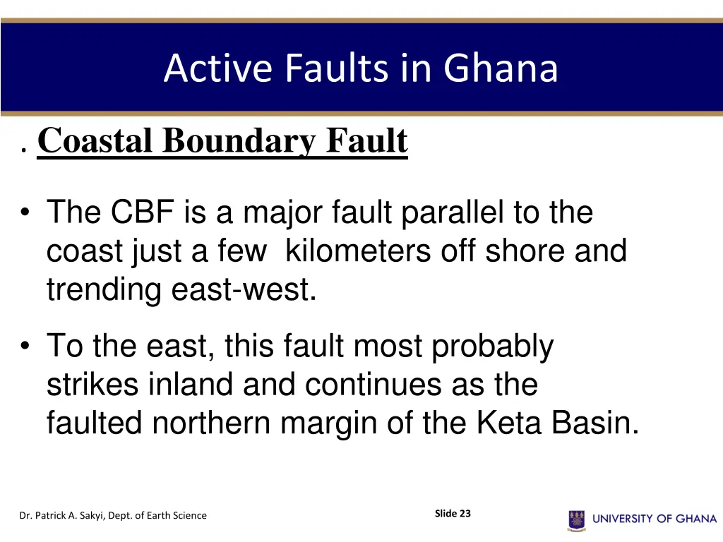 active faults in ghana 4