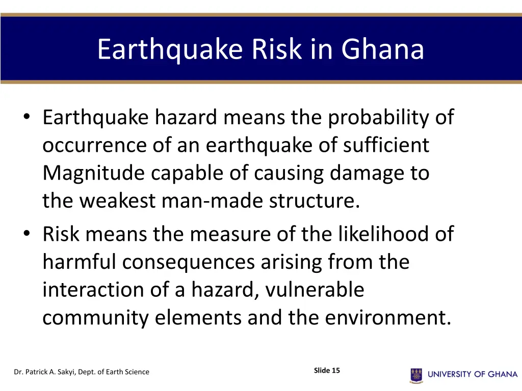 earthquake risk in ghana