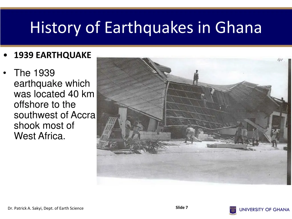 history of earthquakes in ghana 1