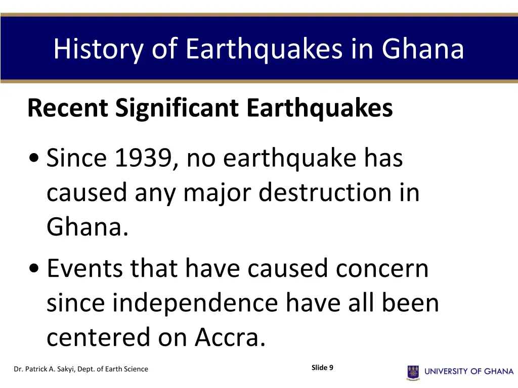 history of earthquakes in ghana 3
