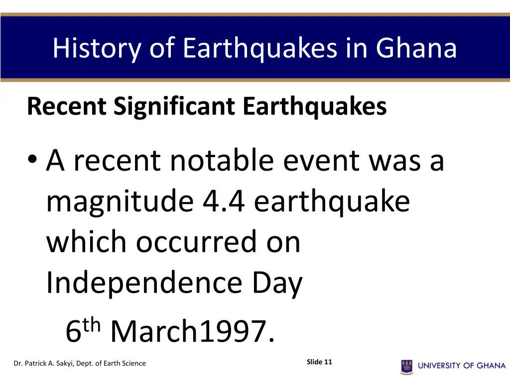 history of earthquakes in ghana 5