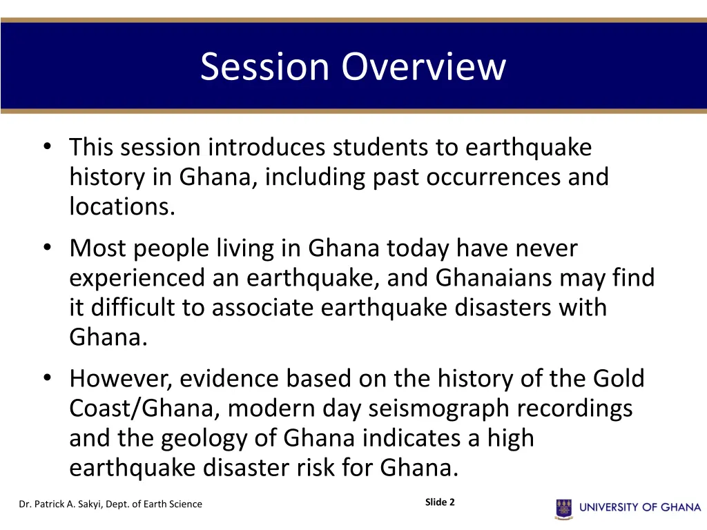 session overview