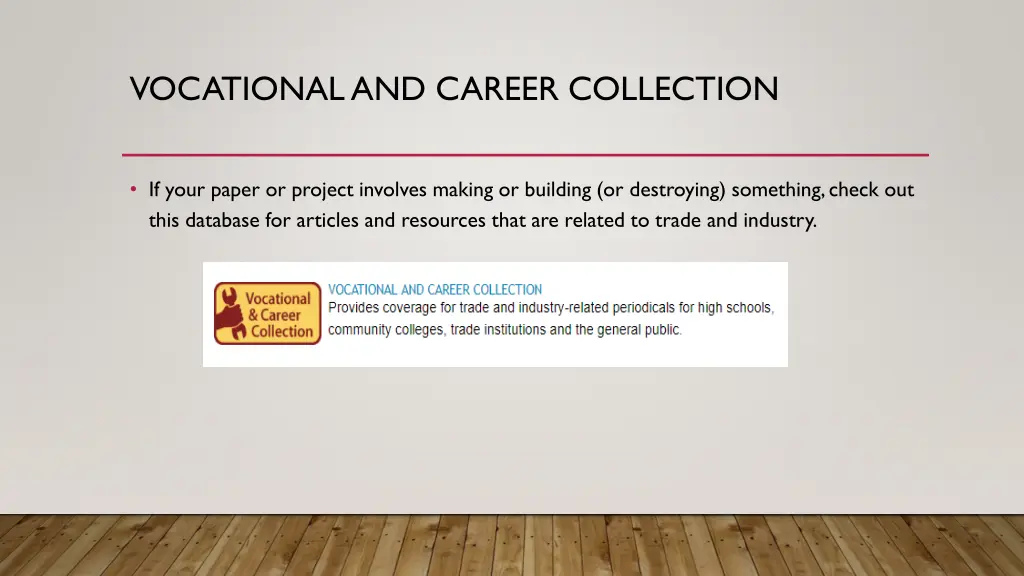 vocational and career collection