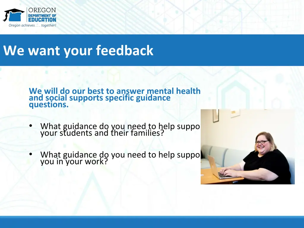 we want your feedback
