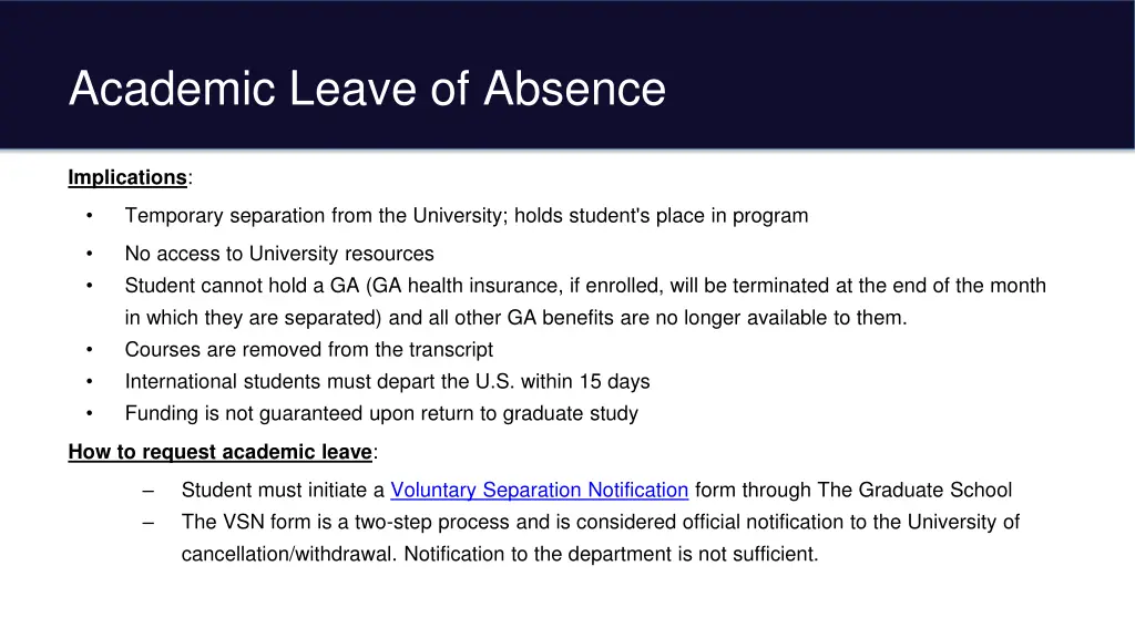 academic leave of absence