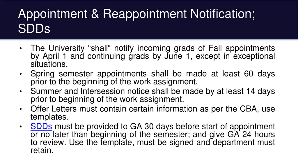 appointment reappointment notification sdds