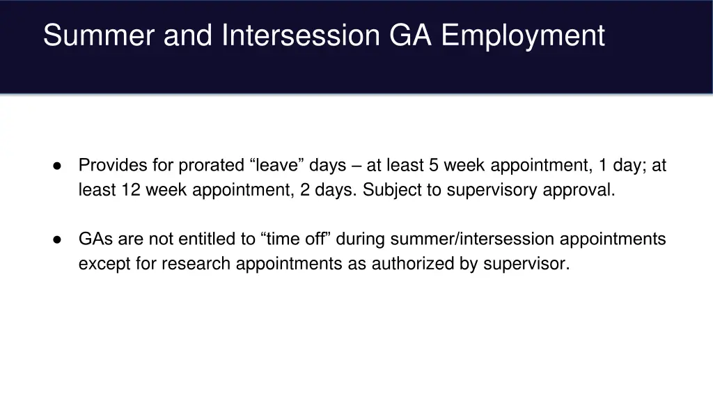summer and intersession ga employment
