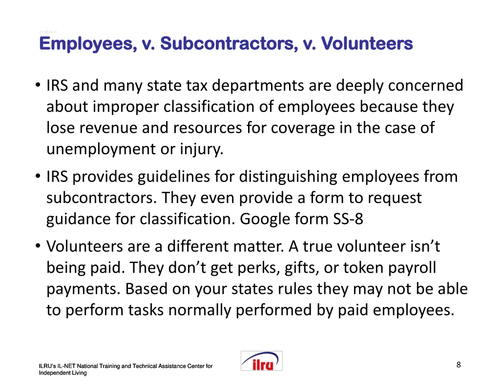slide slide 8 8 employees v subcontractors