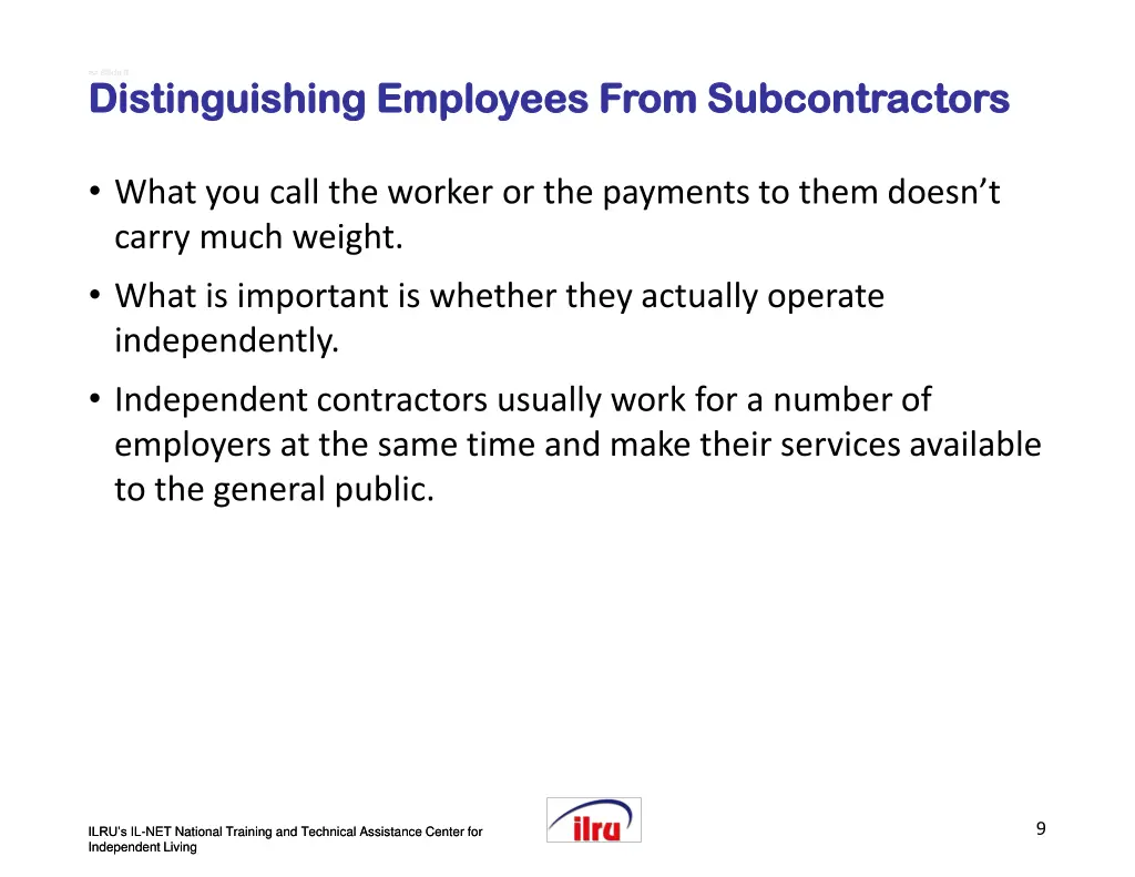 slide slide 9 9 distinguishing employees from